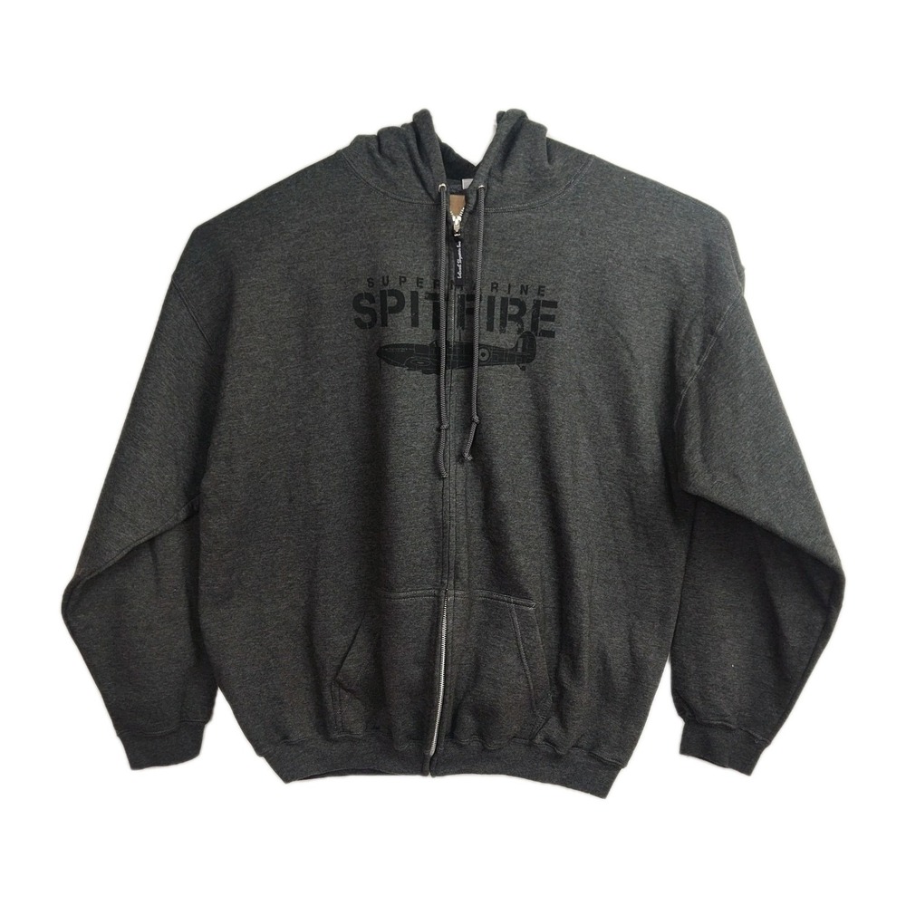 Alstyle Full-zip Spitfire Hoodie Sweatshirt Men's 2XL Gray Graphic Prints